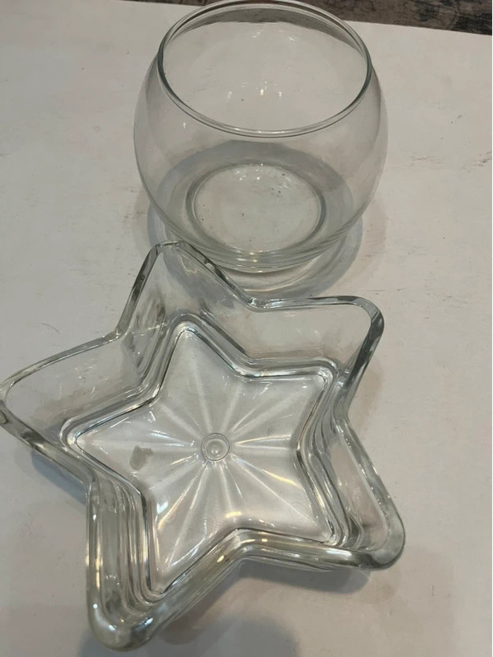 2pc Glass decor vases star vase